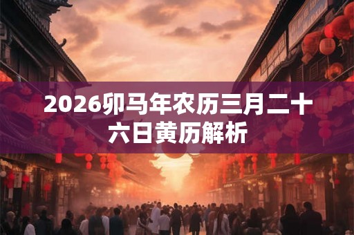 2026卯马年农历三月二十六日黄历解析 2026卯马年农历三月二十六日黄历解析