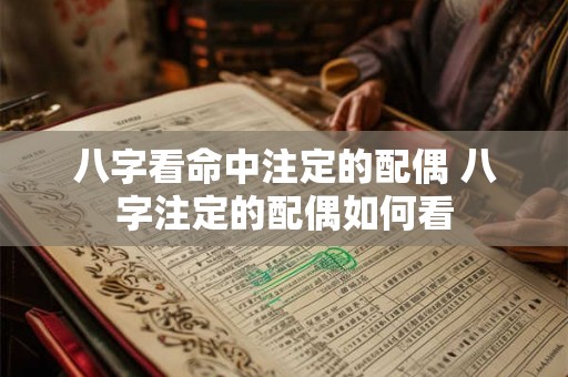 八字看命中注定的配偶 八字注定的配偶如何看