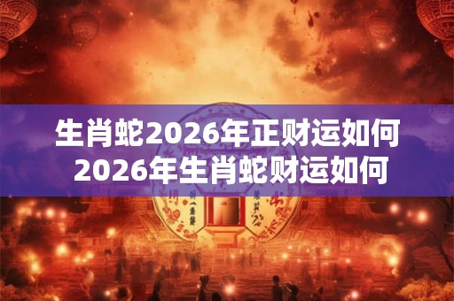 生肖蛇2026年正财运如何 2026年生肖蛇财运如何 生肖蛇2026年正财运如何 2026年生肖蛇财运如何