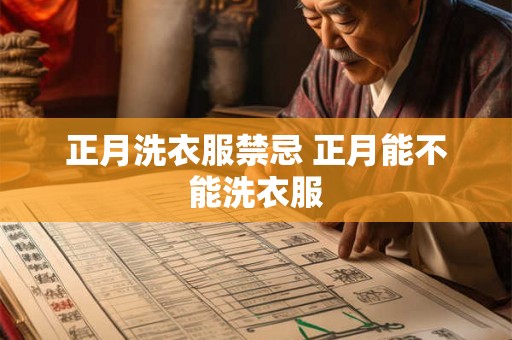 正月洗衣服禁忌 正月能不能洗衣服