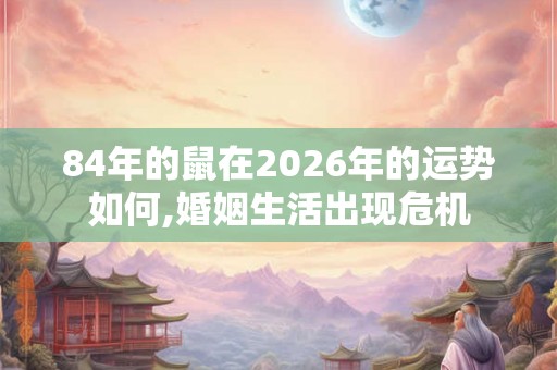 84年的鼠在2026年的运势如何,婚姻生活出现危机