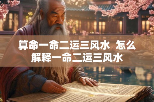 算命一命二运三风水 怎么解释一命二运三风水 算命一命二运三风水 怎么解释一命二运三风水