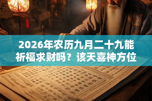 2026年农历九月二十九能祈福求财吗?该天喜神方位在哪? 2026年农历九月二十九能祈福求财吗?该天喜神方位在哪?
