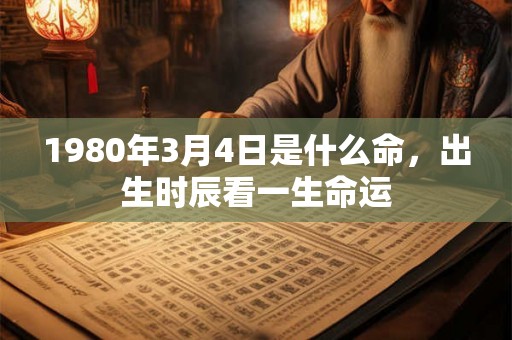 1980年3月4日是什么命，出生时辰看一生命运