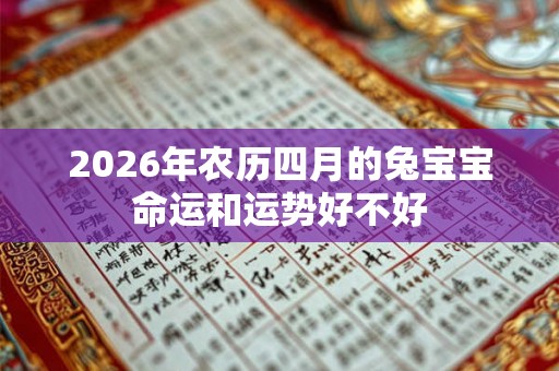2026年农历四月的兔宝宝命运和运势好不好