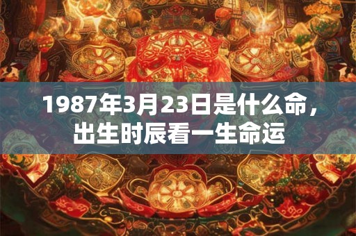 1987年3月23日是什么命，出生时辰看一生命运