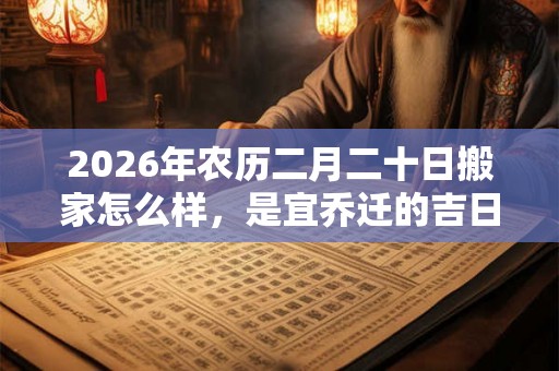 2026年农历二月二十日搬家怎么样，是宜乔迁的吉日吗？