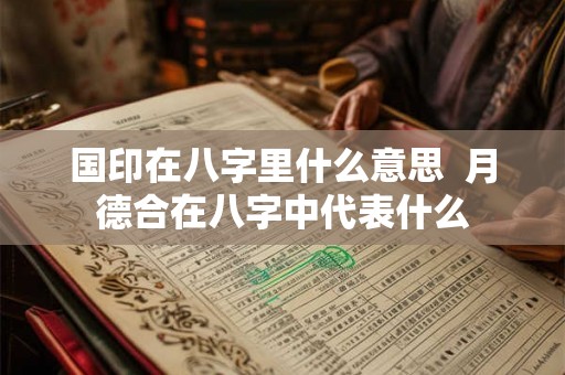 国印在八字里什么意思  月德合在八字中代表什么