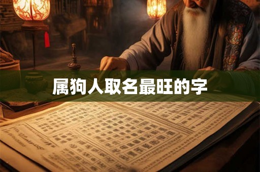 属狗人取名最旺的字