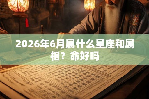 2026年6月属什么星座和属相？命好吗