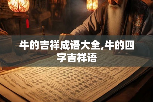 牛的吉祥成语大全,牛的四字吉祥语