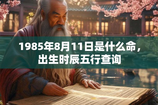 1985年8月11日是什么命，出生时辰五行查询