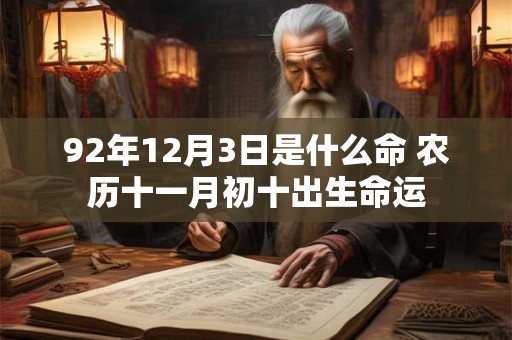 92年12月3日是什么命 农历十一月初十出生命运