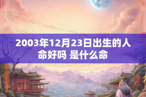 2003年12月23日出生的人命好吗 是什么命