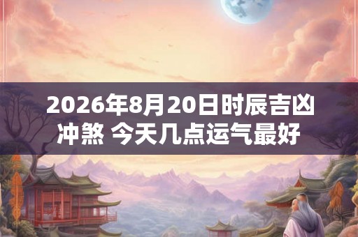2026年8月20日时辰吉凶冲煞 今天几点运气最好