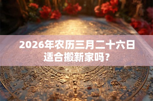 2026年农历三月二十六日适合搬新家吗？