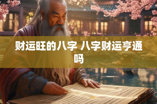 财运旺的八字 八字财运亨通吗