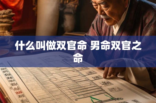 什么叫做双官命 男命双官之命