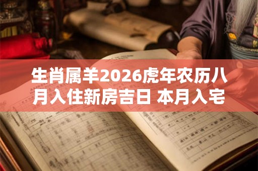 生肖属羊2026虎年农历八月入住新房吉日 本月入宅最好的日子