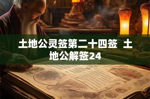 土地公灵签第二十四签  土地公解签24