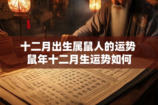 十二月出生属鼠人的运势 鼠年十二月生运势如何