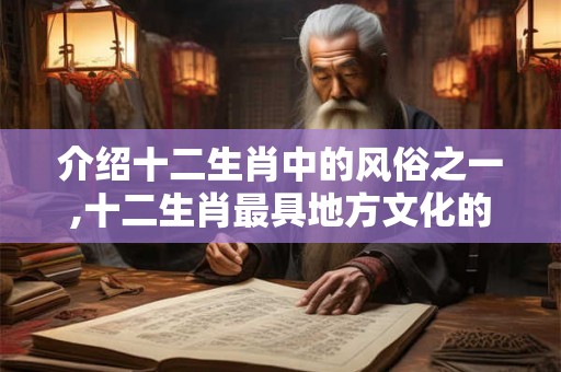 介绍十二生肖中的风俗之一,十二生肖最具地方文化的动物是