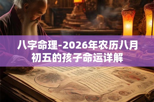 八字命理-2026年农历八月初五的孩子命运详解