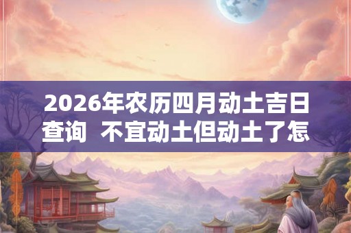 2026年农历四月动土吉日查询 不宜动土但动土了怎么办 2026年农历四月动土吉日查询 不宜动土但动土了怎么办