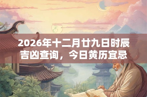2026年十二月廿九日时辰吉凶查询，今日黄历宜忌