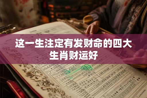 这一生注定有发财命的四大生肖财运好