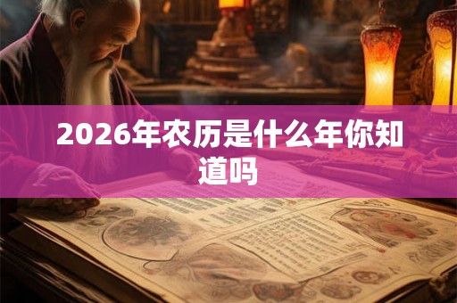 2026年农历是什么年你知道吗
