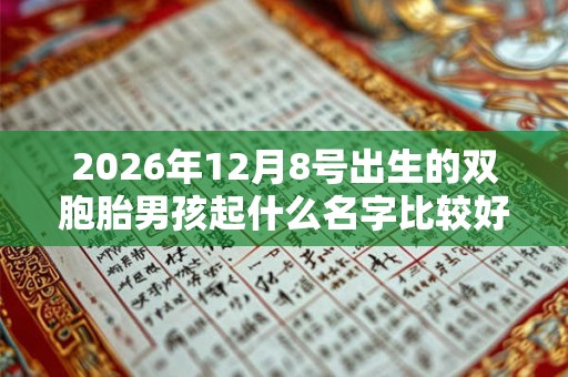 2026年12月8号出生的双胞胎男孩起什么名字比较好，五行属什么
