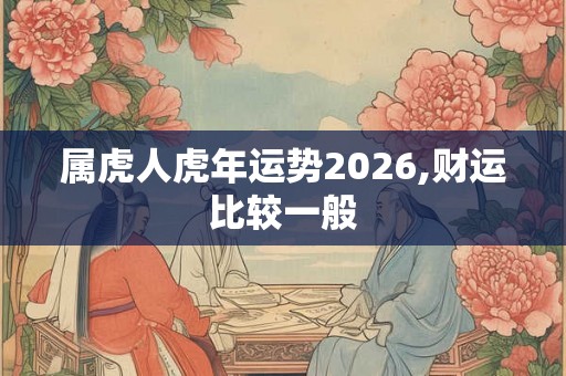 属虎人虎年运势2026,财运比较一般