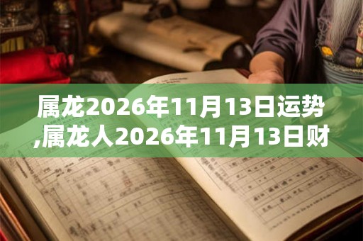属龙2026年11月13日运势,属龙人2026年11月13日财运,生肖龙2026年11月13日运势