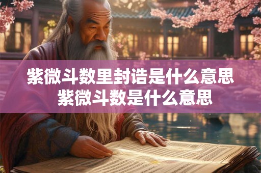 紫微斗数里封诰是什么意思  紫微斗数是什么意思