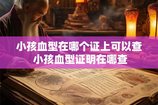 小孩血型在哪个证上可以查 小孩血型证明在哪查
