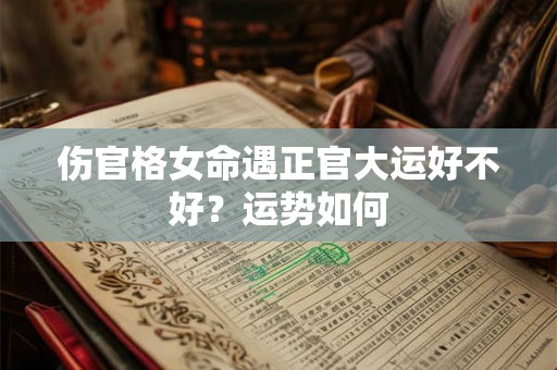 伤官格女命遇正官大运好不好？运势如何