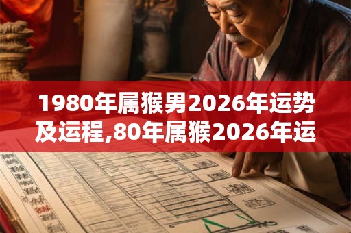 1980年属猴男2026年运势及运程,80年属猴2026年运势完整版 1980年属猴男2026年运势及运程,80年属猴2026年运势完整版