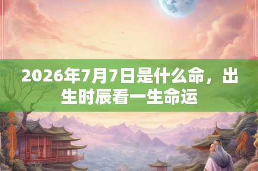 2026年7月7日是什么命，出生时辰看一生命运