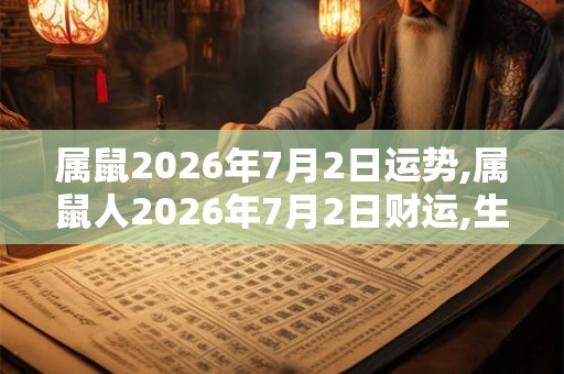 属鼠2026年7月2日运势,属鼠人2026年7月2日财运,生肖鼠2026年7月2日运势