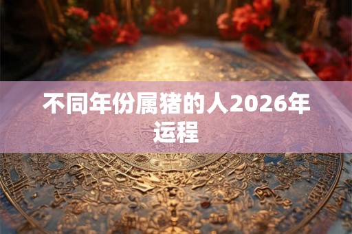 不同年份属猪的人2026年运程