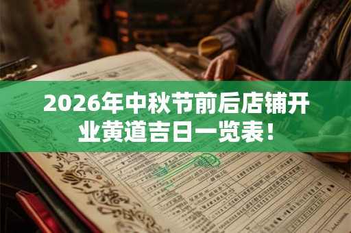 2026年中秋节前后店铺开业黄道吉日一览表！