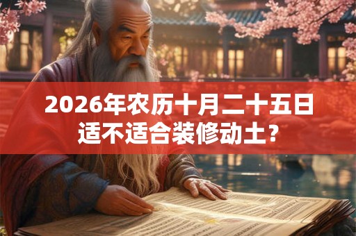 2026年农历十月二十五日适不适合装修动土？
