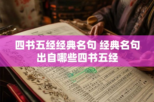 四书五经经典名句 经典名句出自哪些四书五经