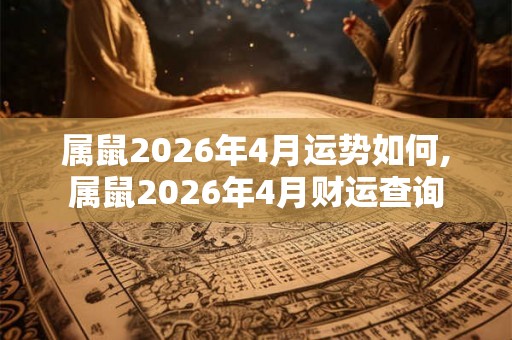 属鼠2026年4月运势如何,属鼠2026年4月财运查询