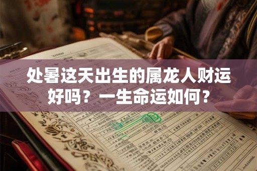 处暑这天出生的属龙人财运好吗?一生命运如何? 处暑这天出生的属龙人财运好吗?一生命运如何?
