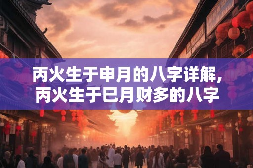 丙火生于申月的八字详解,丙火生于巳月财多的八字