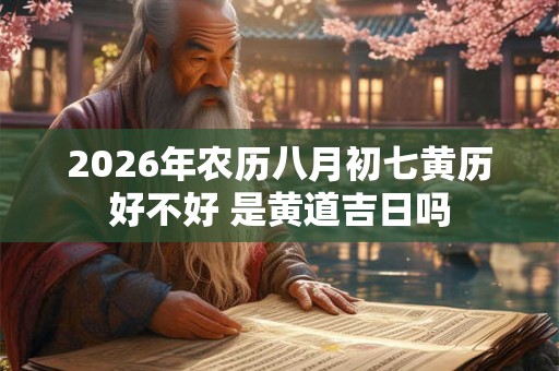 2026年农历八月初七黄历好不好 是黄道吉日吗