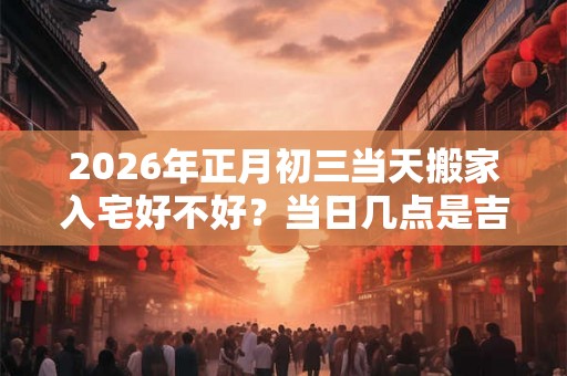 2026年正月初三当天搬家入宅好不好？当日几点是吉时？