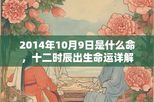 2014年10月9日是什么命，十二时辰出生命运详解